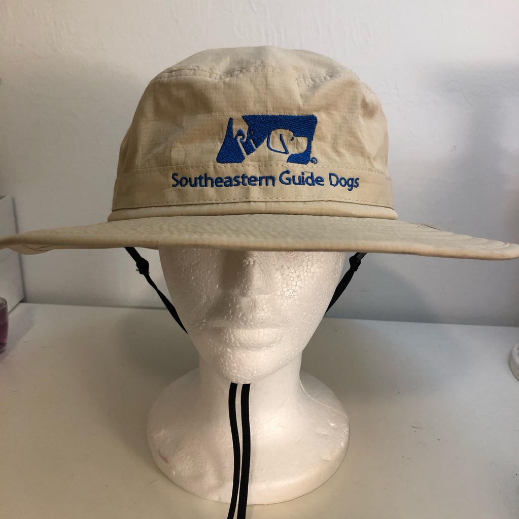 Southeastern Guide Dogs Embroidered Sun Hat  Beige With Blue Logo